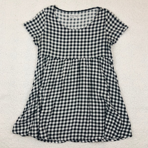 American Apparel Dresses & Skirts - American Apparel Gingham Plaid Mini Babydoll Dress